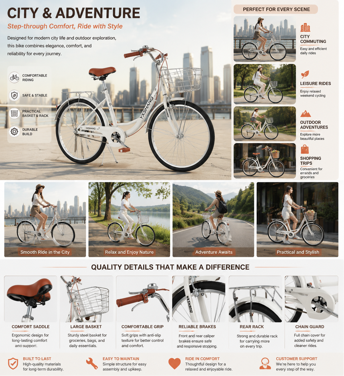 Urban Comfort City Bike – Stylish, Reliable & Built for Everyday Adventures